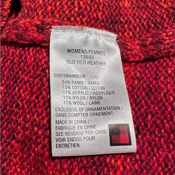 Woolrich Quarter Zip Pullover Red Womens Large - Picture 3 of 5